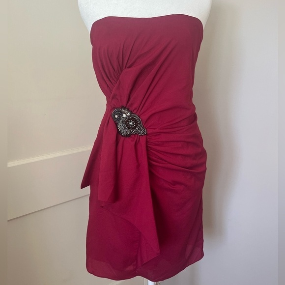Miss Me Dresses & Skirts - Y2K VTG DEADSTOCK MM COUTURE by MISSME asymmetrical Strapless Dress WHIMISGOTH S